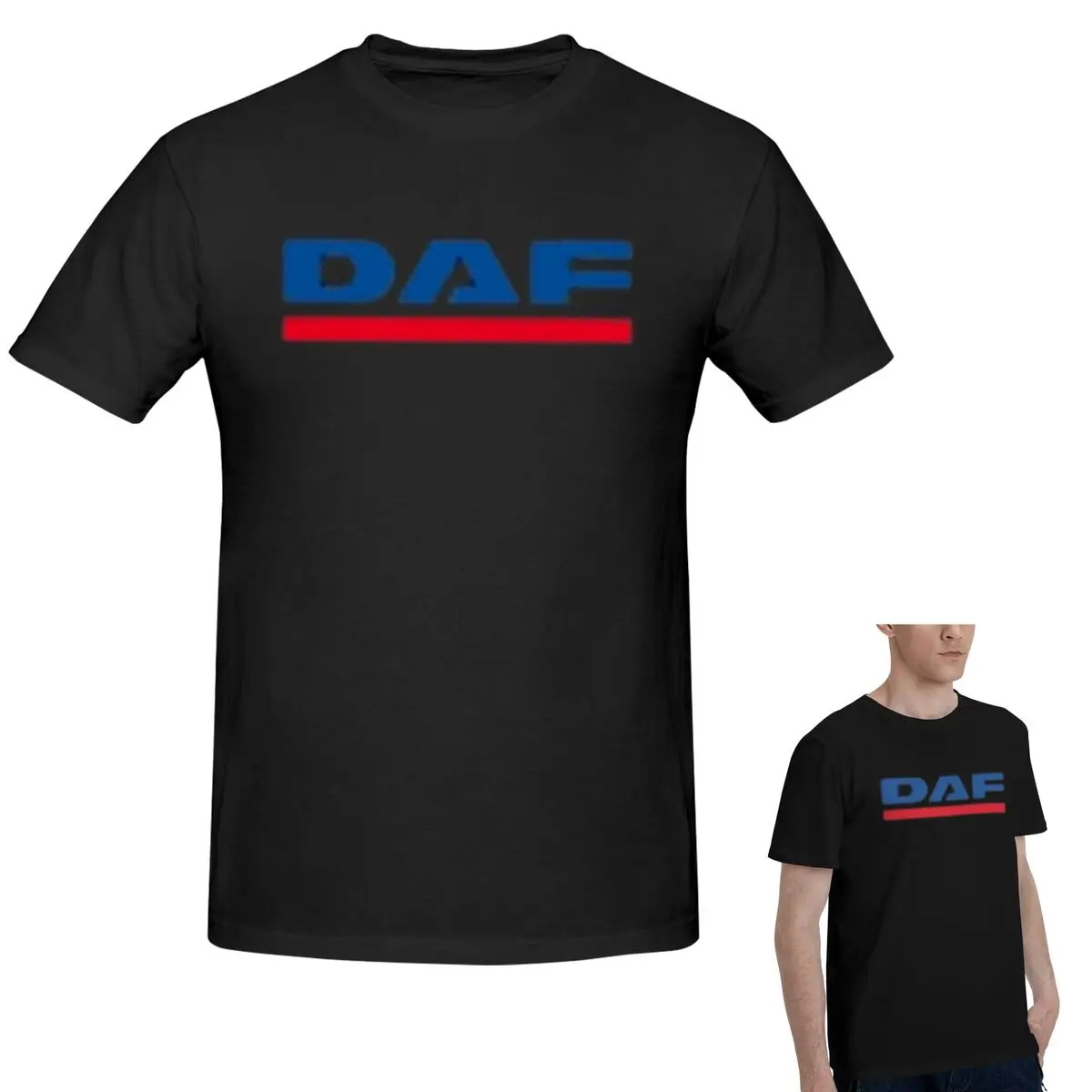 

Футболка с логотипом DAF из 100% хлопка, мужская классическая футболка большого размера, мужские летние рубашки с круглым вырезом, топы, S-6XL