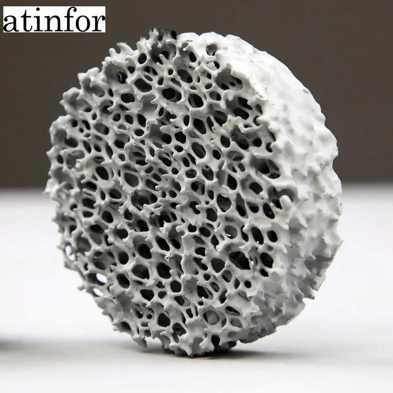 atinfor Flanged High Strength Refractory Material Silicon Carbide Ceramic Foam Filter for Iron Steel Casting Foundry