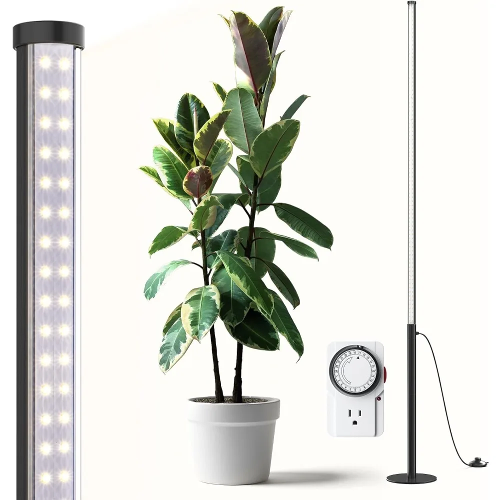 

T10 Pro Standing Grow Light with Timer, 42W, 5000K, Full Spectrum Vertical Tall Grow Lights for Indoor Plants