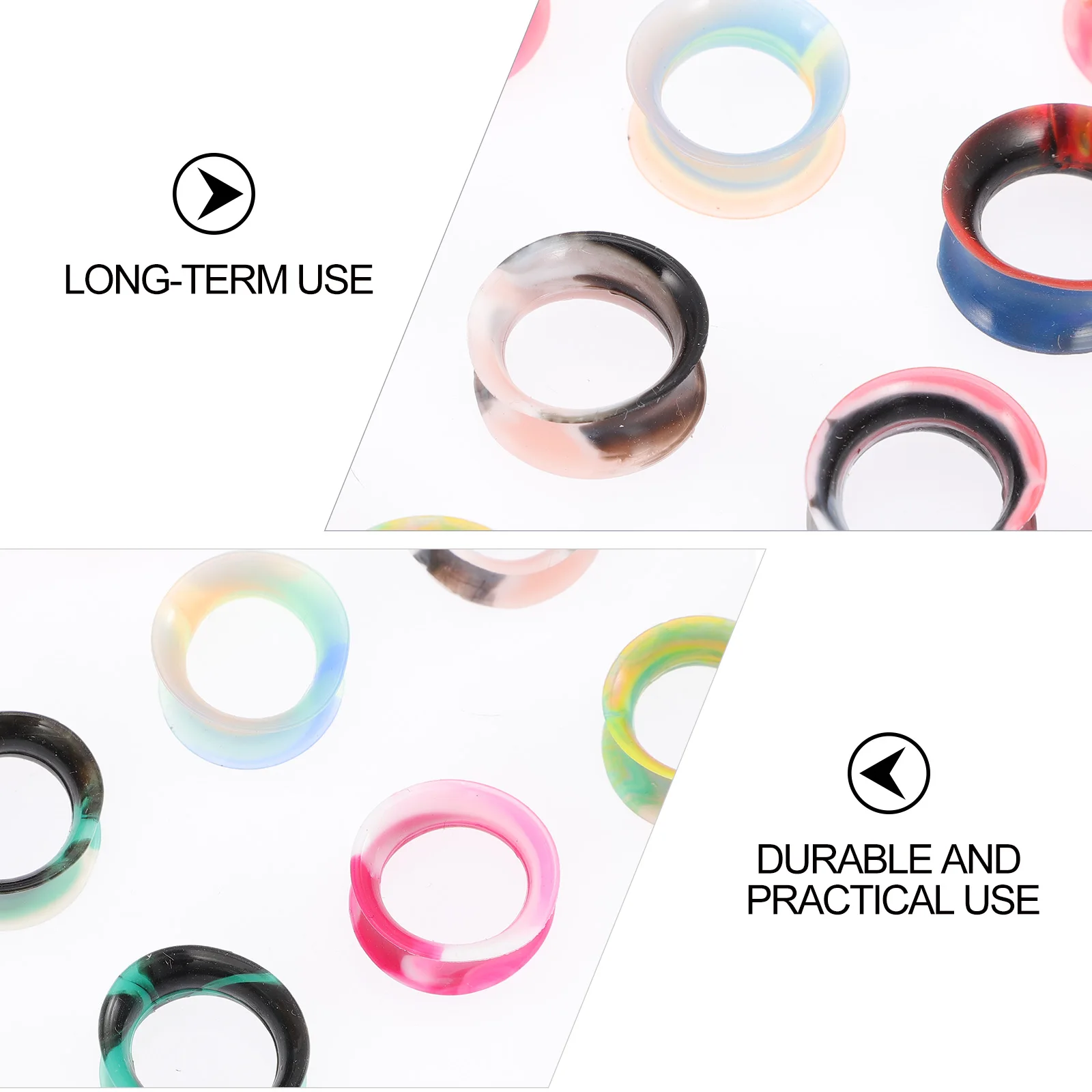 

11 Pairs Auricle Earrings Piercing Gauges Perforation Expander Plug Silica Gel Stretchers Men Women