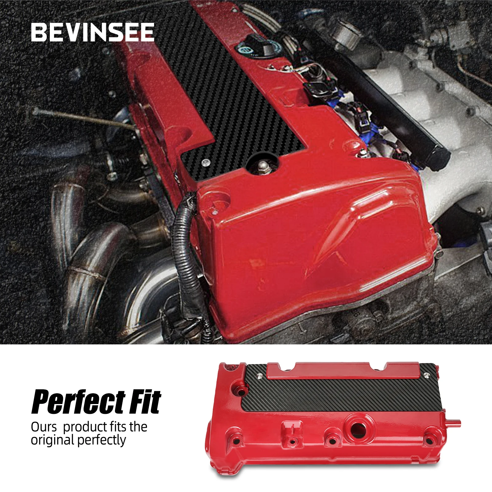 Nevseen para k20 k24 série k vela de ignição capa inserção fibra carbono para honda civic accord crv para acura