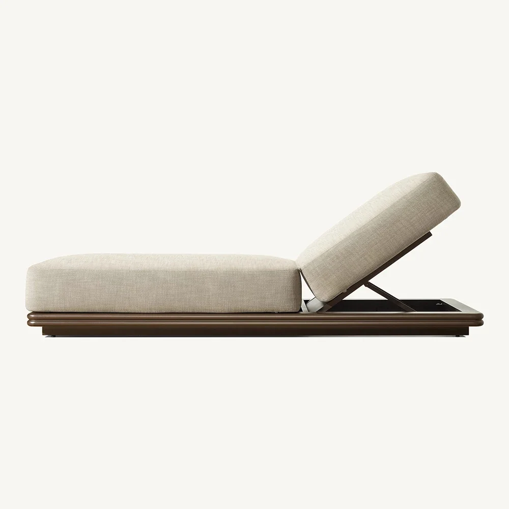 TG-Chaise longue d'extérieur en aluminium, mobilier de piscine, hôtel et cour, design moderne de qualité supérieure