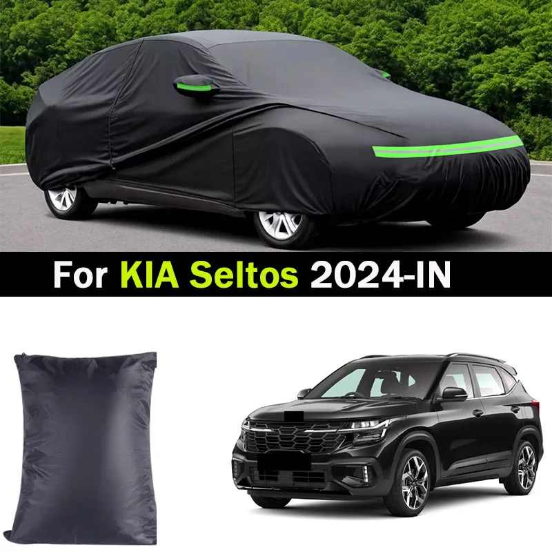 

Car Covers Outdoor Waterproof Sun Rain Snow Protection UV 210T Full Car Cover For KIA Seltos 2024 2025 2026 2027-IN