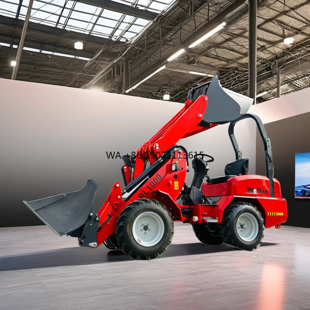Rima Construction Machine 1000 kg Loading Mini Small Skid Steer Wheel Front Mini Loader