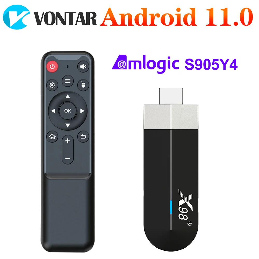 

X98 S500 4GB 32GB AV1 Android 11 TV Stick Amlogic S905Y4 Quad Core 4K 60fps H.265 Wifi BT Youtube X98 Dongle 2G16G Set top box