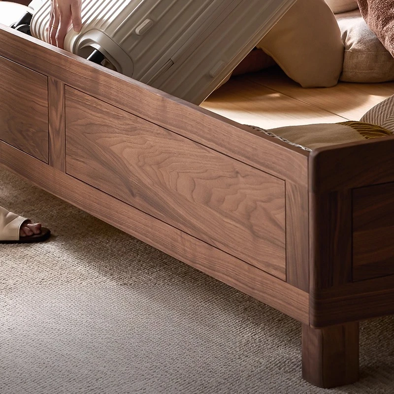

Park Mu Zuo North American Black Walnut Solid Wood Box Bed Double