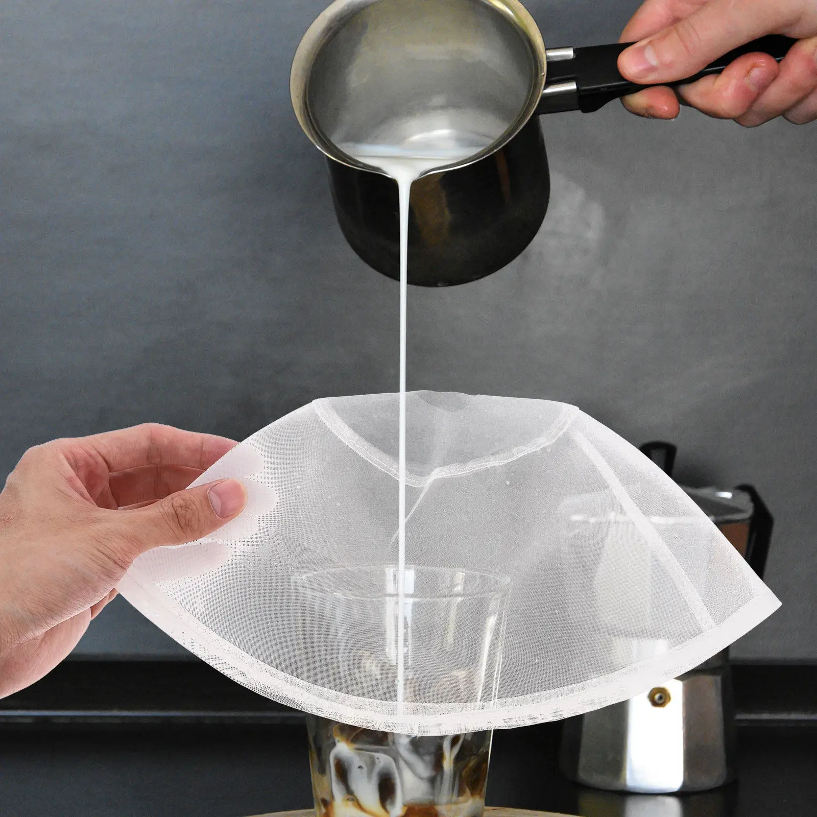 Smooth Texture Soybean Milk Grinder Filter Mesh for Tofu Making Pulp Grinding Juice Straining Reusable Fine Mesh Food Filter