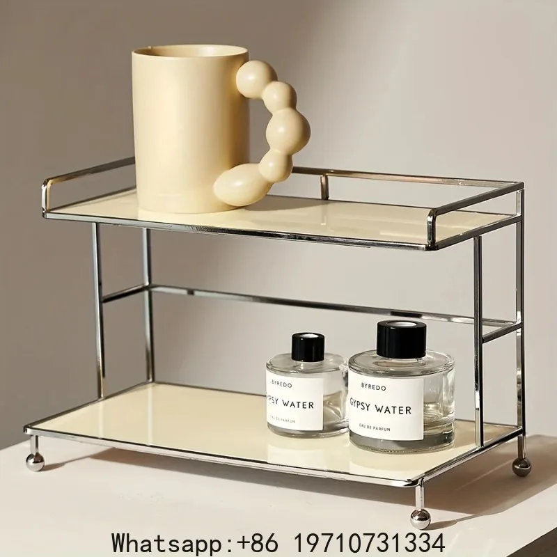 

Nordic Black Acrylic Vanity Organizer, Single-Tier Modern Display Tray for Makeup, Perfumes & Jewelry, Sleek Countertop Rack