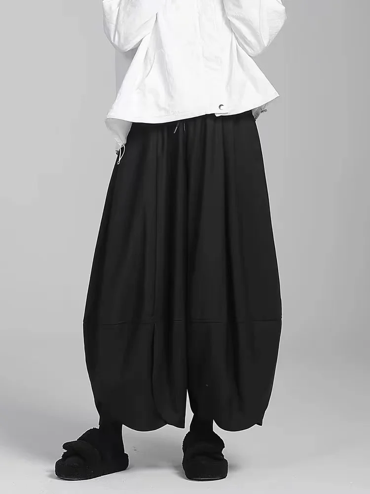 

Женские повседневные брюки-капри с высокой талией, широкими штанинами и расклешенным низом, черные, модные, универсальные, премиум-качество