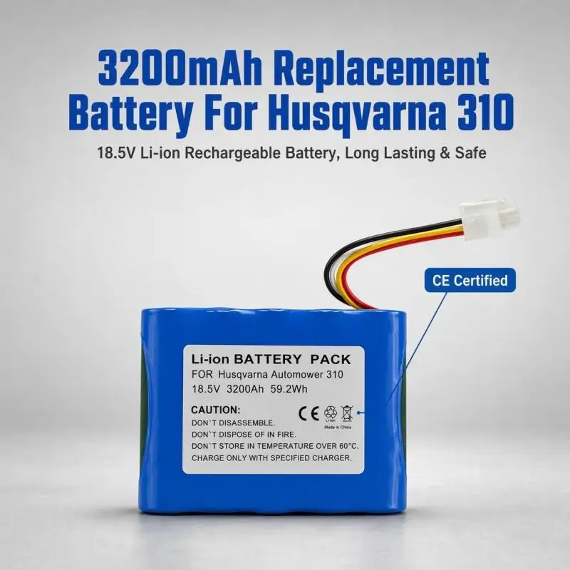 18.5V 3200mAh Rechargeable Li-ion Replacement Battery Compatible with Husqvarna Automower 310