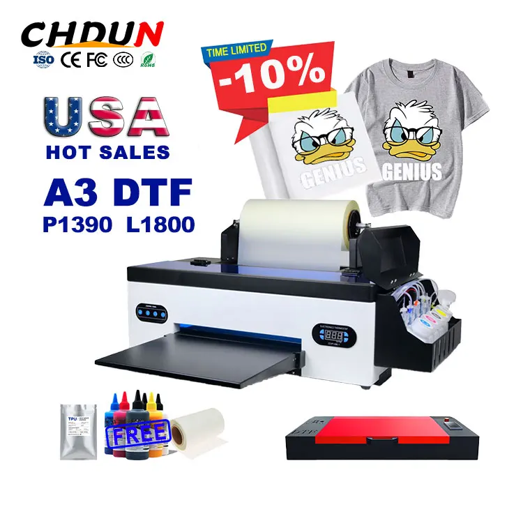 

Desktop 13inch Small and Portable R1390 Heads Dtf Printer Printing A3 DTF Printer for T-shirt Customization