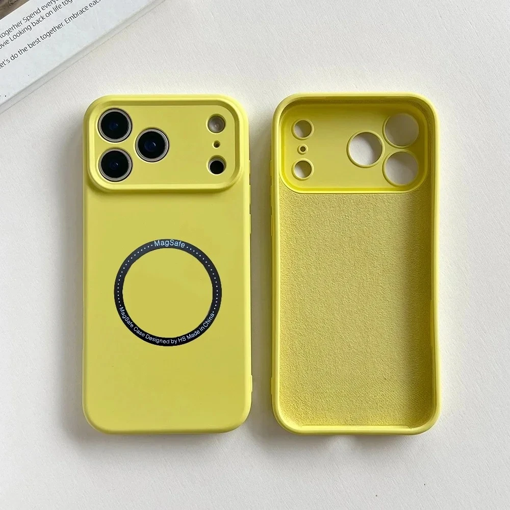 حافظة أصلية من السيليكون السائل لهاتف آيفون 17 برو ماكس اير 16E 15 بلس غطاء خلفي مغناطيسي لاسلكي مضاد للسقوط #4