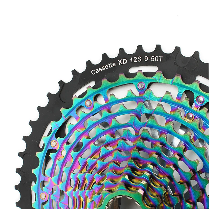 SUNSHINE-SZ XD Mountain Bike Freewheel 11S 12S Chain Sprocket Ultra Light Rainbow 9-50T MTB Bicycle Freewheel Cassette for SRAM