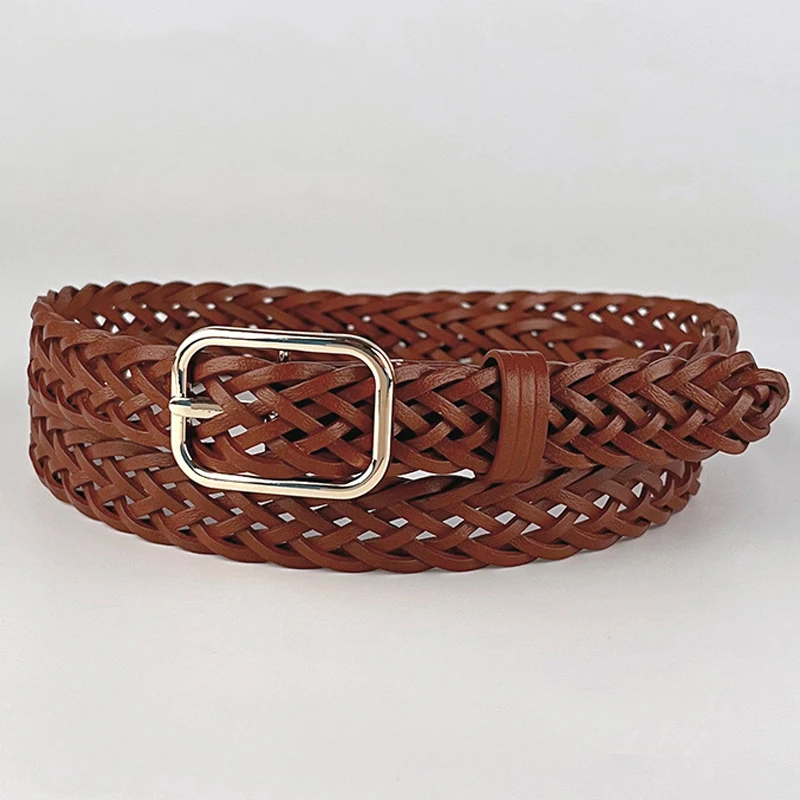 

Vintage Braided Belt for Women Holeless Waistband Stylish Decorative Strap for Casual Pants Jeans Dresses Ladies Fashion Belt