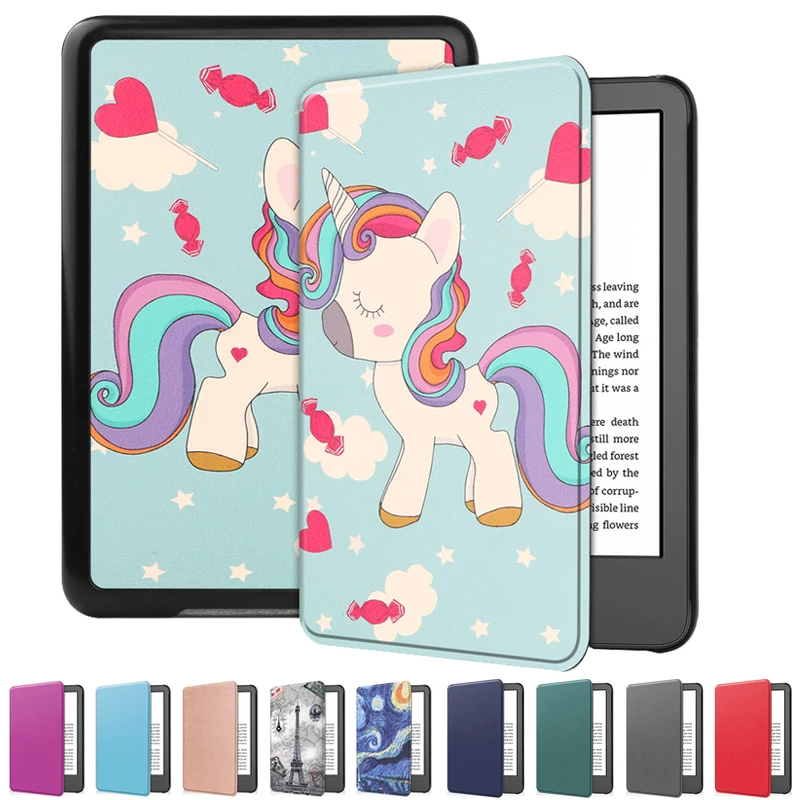 For All-New Kindle Paperwhite 11th Generation Case 2022 Cute Unicorn Cat Painted E-Reader for Kindle 11th Generation 2022 Cover