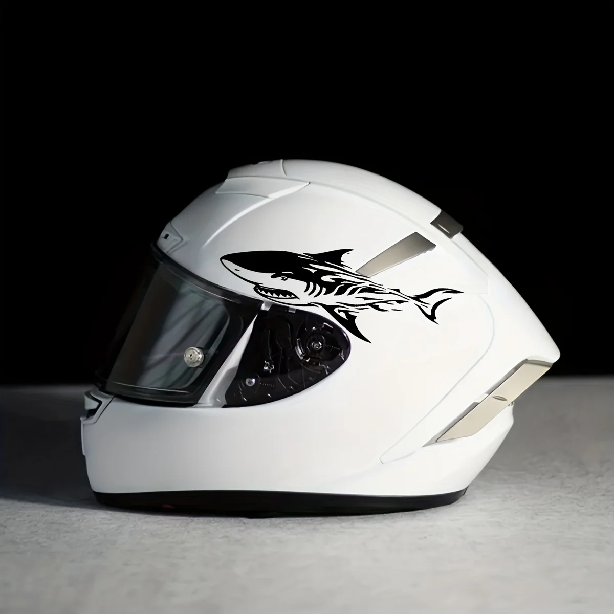 Black Red Tribal Shark Stickers, Waterproof Vinyl Decals for Motorcycle Helmet Tuning