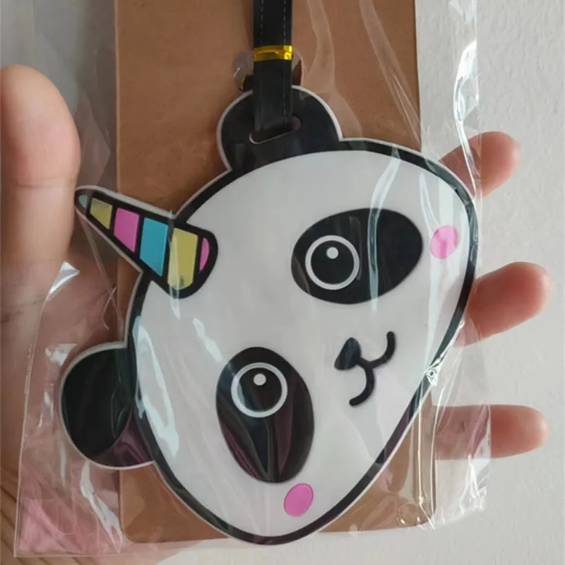 Etiquetas de equipaje de dibujos animados (mono, koala, gato), soporte para maleta, accesorios de viaje, etiqueta de identificación y dirección, etiqueta portátil de gel de sílice, etiqueta de equipaje para perro