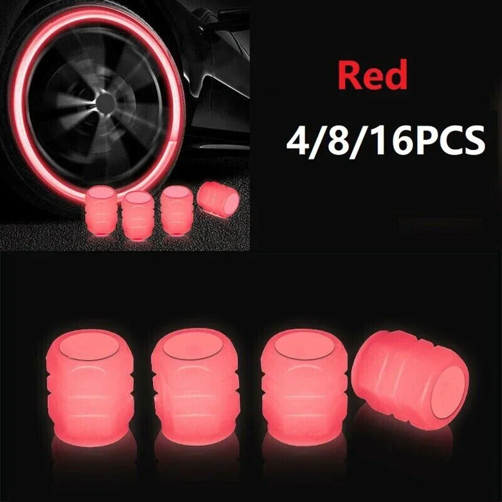 Universal Luminous Tire Valve Cap Fluorescent Car Wheel Hub Cover Dust-proof Decorative Motorcycle Bicycle Wheel Halloween Decor