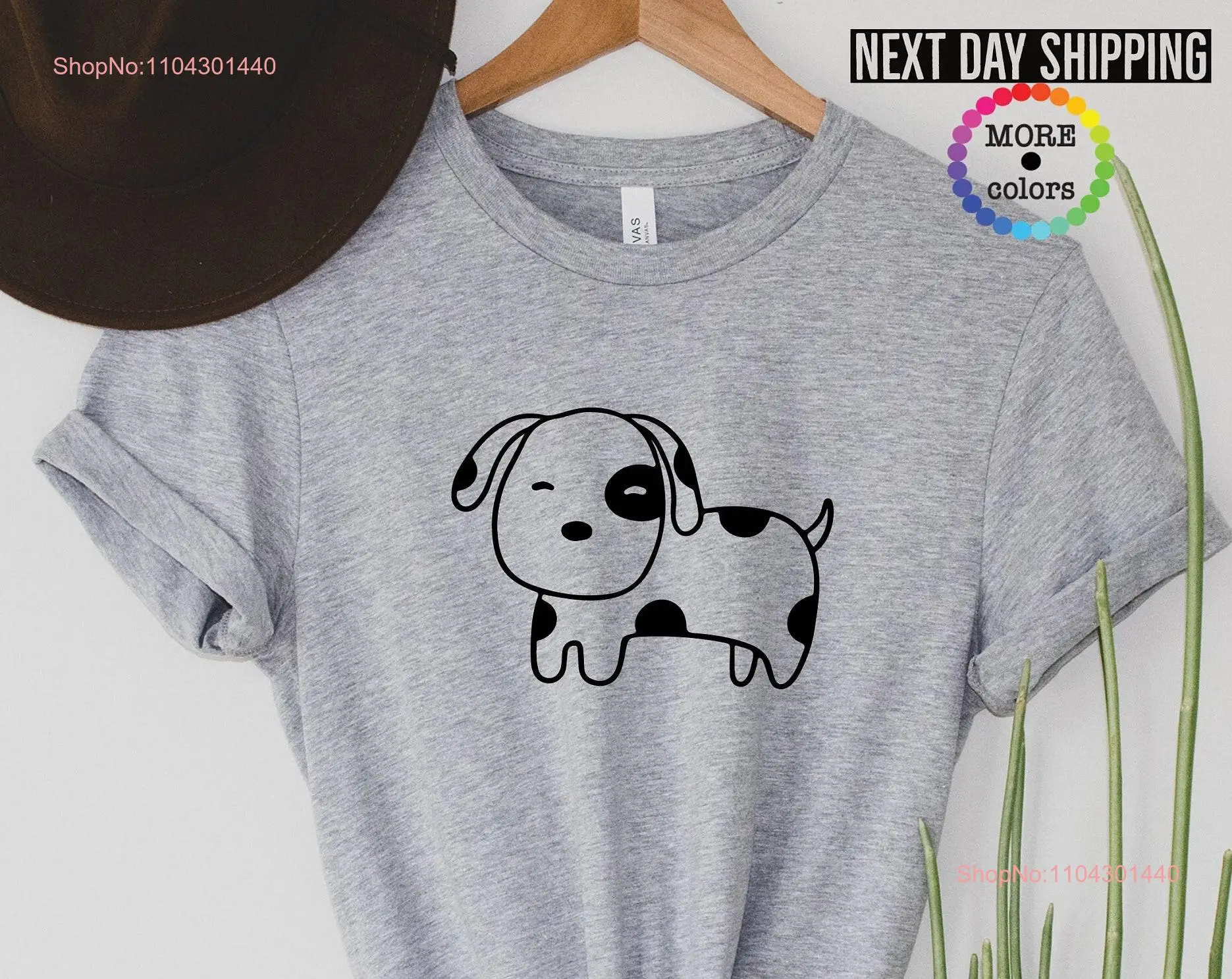 Dog T Shirt Outline Birthday Girl Boy Party For Lover long or short sleeves