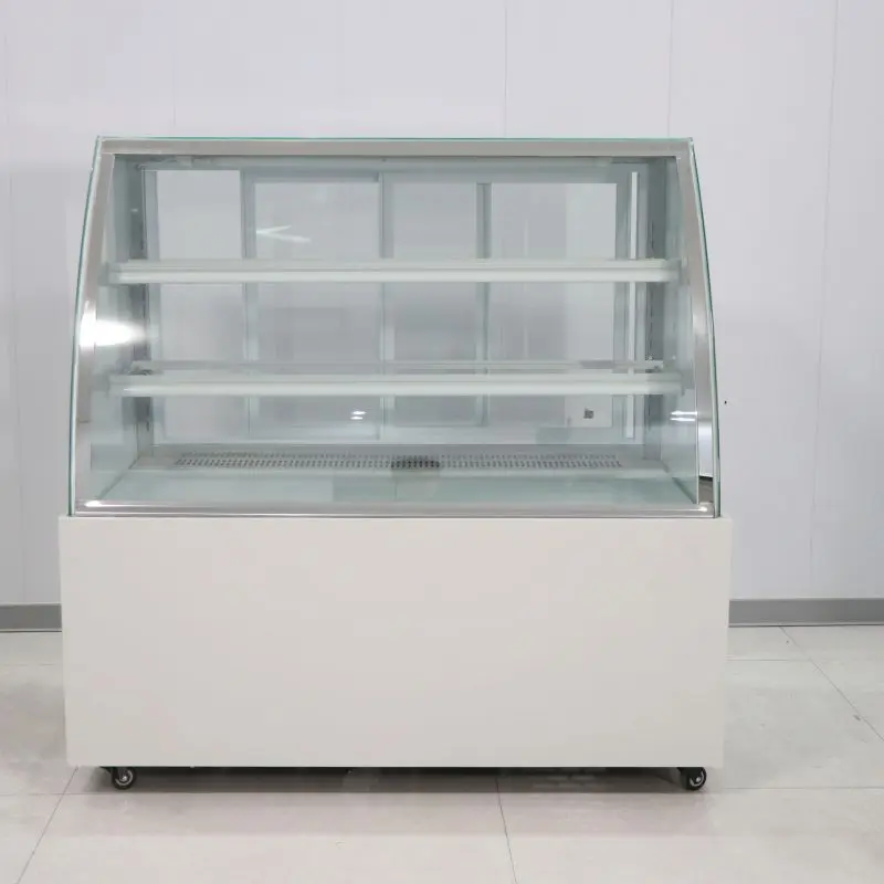 Bäckerei LED Licht Glas Vitrine Mechanische Temperaturregelung Brot Dessert Kuchen Kühlschrank Display Stand