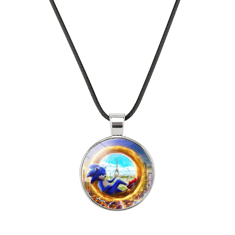 Sonic Time Gem Necklace Pendant Soft Wax Rope Not Allergic for Boys and Girls Cool and Dazzling High-quality New