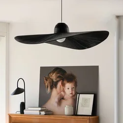 Designer Hat Chandelier Creative Fabric Pendant Lamp For Living Room Bedroom Hotel White Black LED Dining Table Hanging Lamp