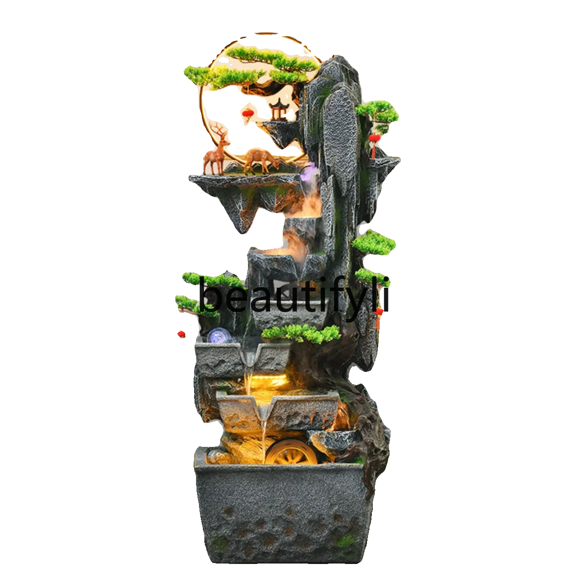 Rockery flowing water fountain landscaping ornament circulating water living room landing feng shui wheel company