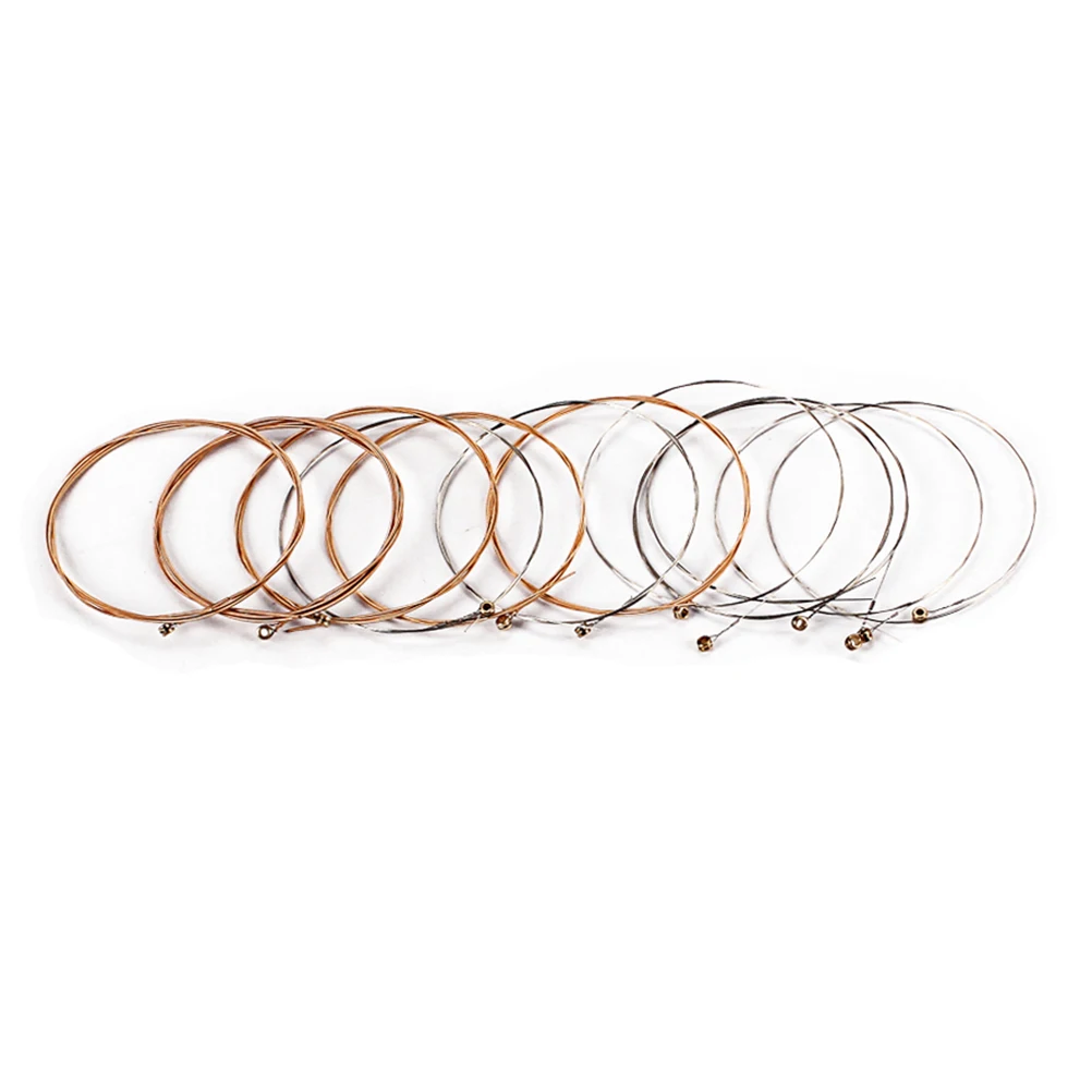 

12 Pcs Guitar Strings Replacement Stainless Steel Acoustic Parts Accessories Gauge Universal Long Durability Clear Sound Smooth