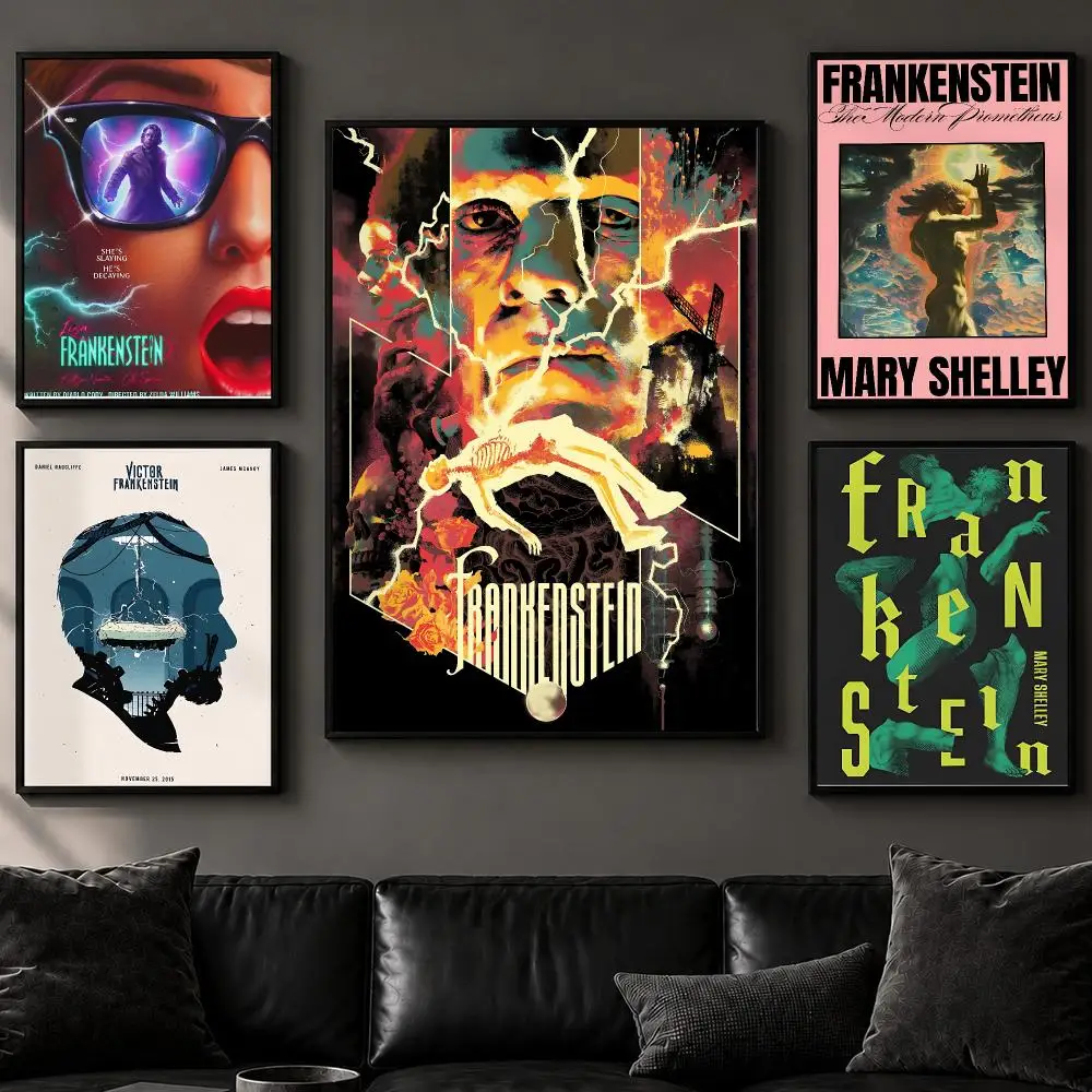 Movie F-FrankensteinS Poster Art  Self-Adhesive No Glue Residue Wall Decor for Bedroom Living Room