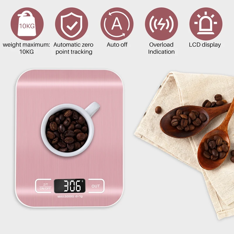 10 Kg 1 G Metal Scale Digital Kitchen Electronic Scale Weighing Food Diet Household Cooking Tools