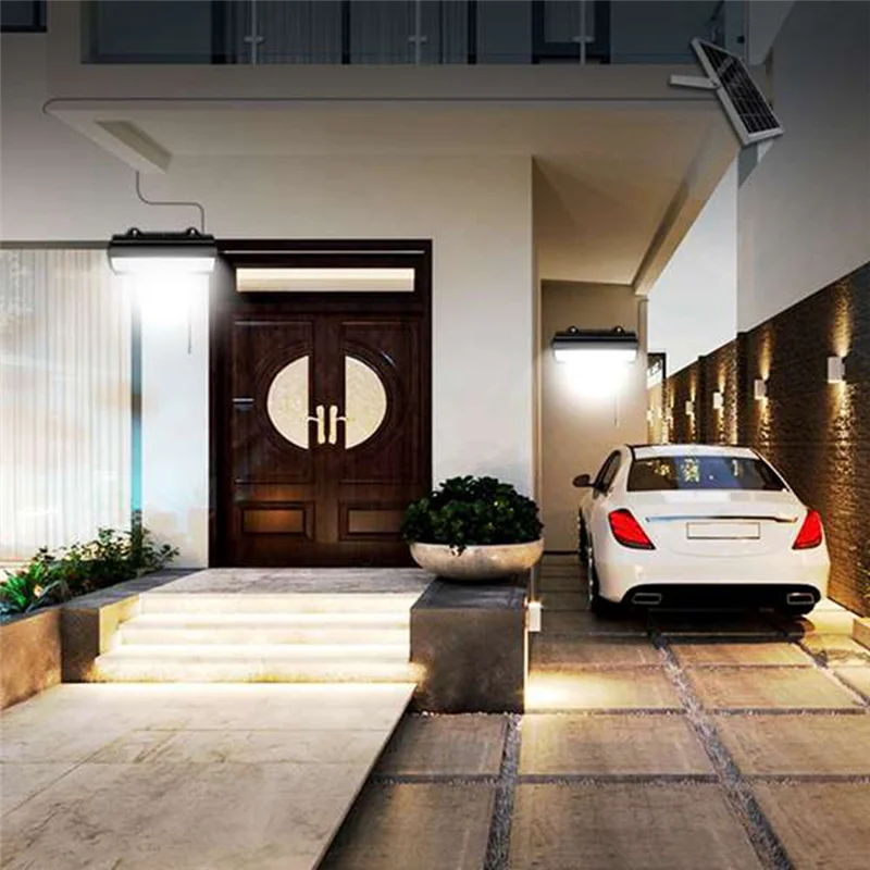 Double Head Solar Pendant Light Outdoor Waterproof Garden Motion Sensor LED Dimmable Remote Cord Solar Light Shed Durable