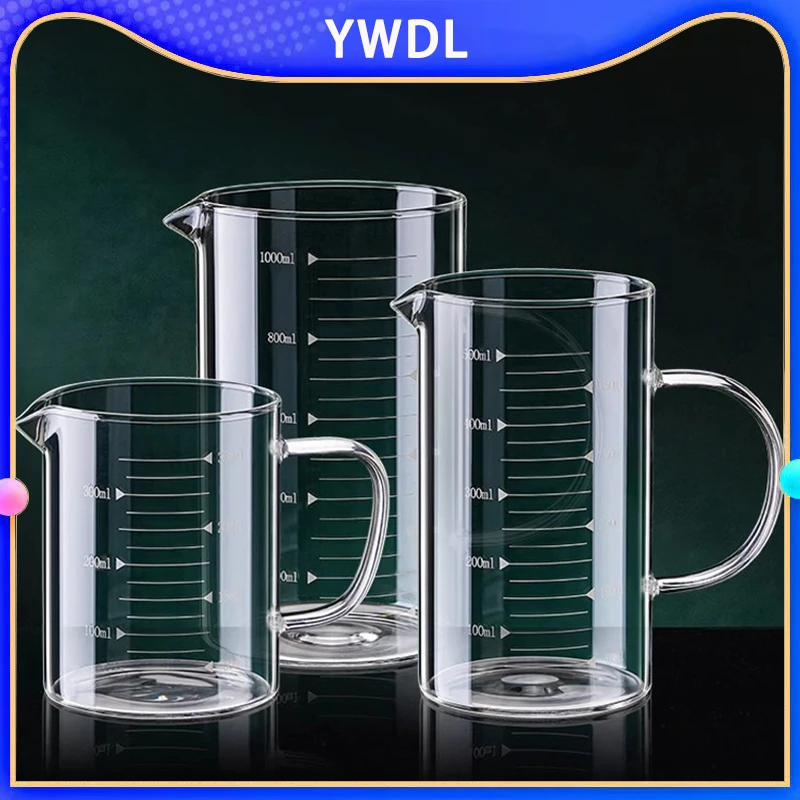 

YWDL High Borosilicate Glass Measuring Cup Kitchen Transparent Graduated Cup Heat-Resistant Laboratory Multifunctional Beaker