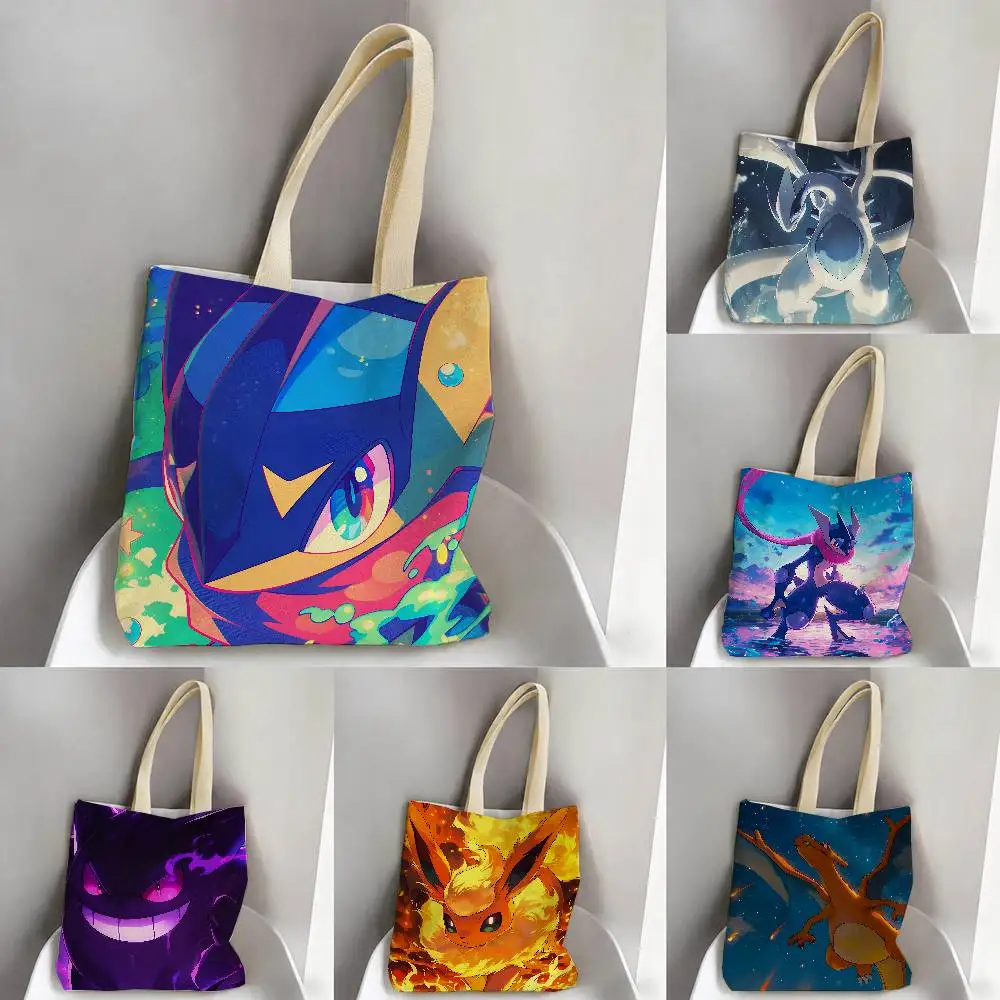 bolsas-de-armazenamento-pokemon-lugia-bolsa-de-ombro-para-viagem-verao-praia-sacola-de-compras-reutilizavel-arte-de-anime