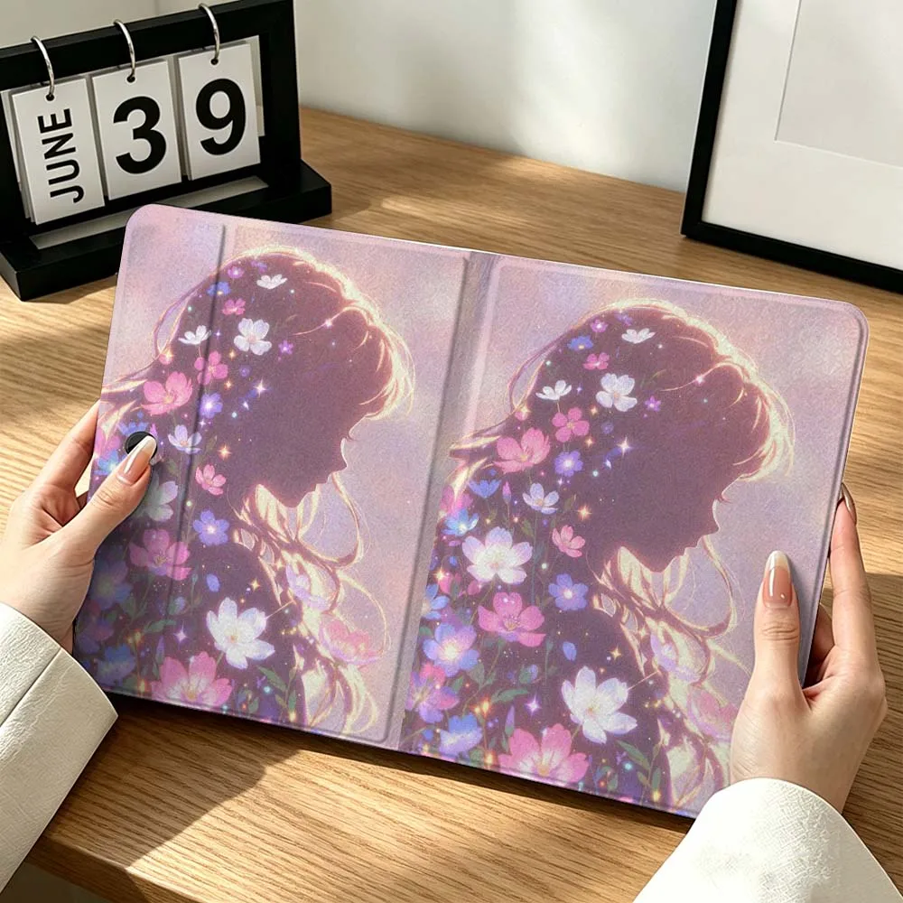 Cartoon Starry Blue Gown For OPPO VIVO IQOO OnePlus Realme Infinix Pad Pro 13 12.1 11.61 11.4 11 inch Tablet Case Gift