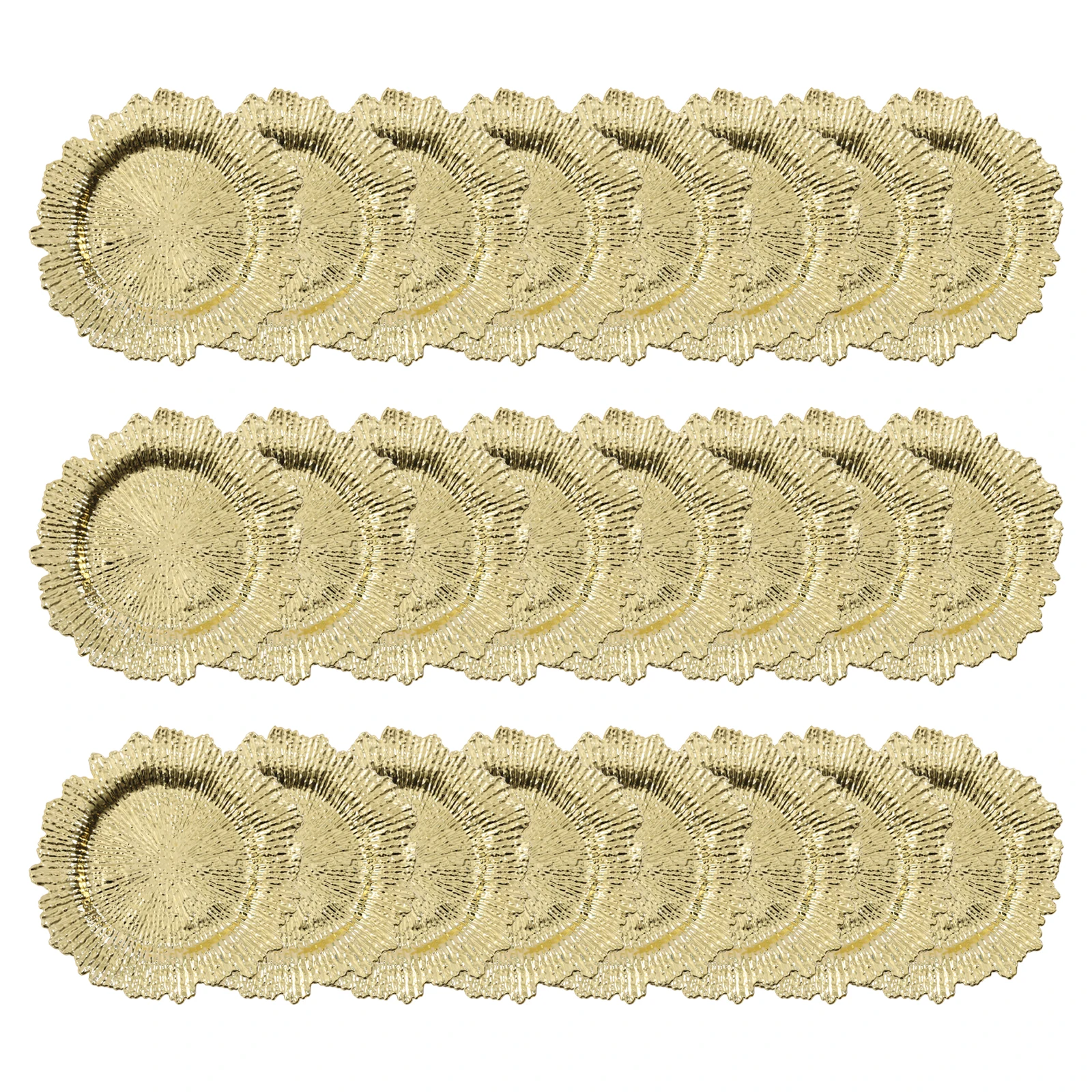 

24 Pack 13' round Plastic Charger Plates Reef Plate Chargers Luxurious Decoration for Wedding Dinner Party Decoration ﻿