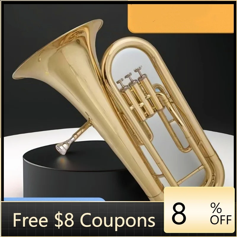 

STLF A bass wind instrument with a gold key for flexible playing