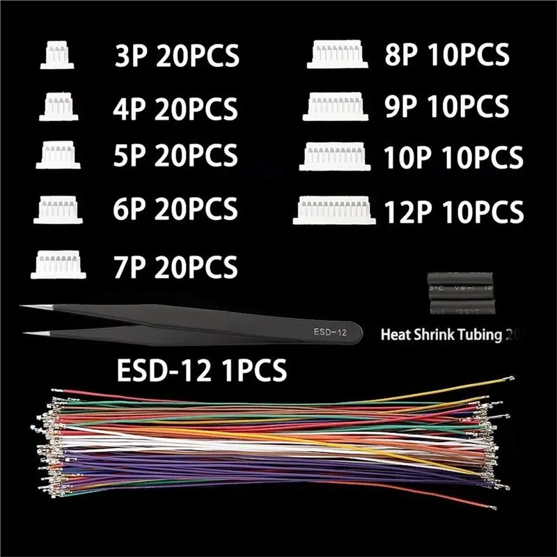 ABLN-JST SH1.0MM Cable Connector Kit For GPS Racing Drone- Includes 1Mm Terminal Crimps(28AWG)