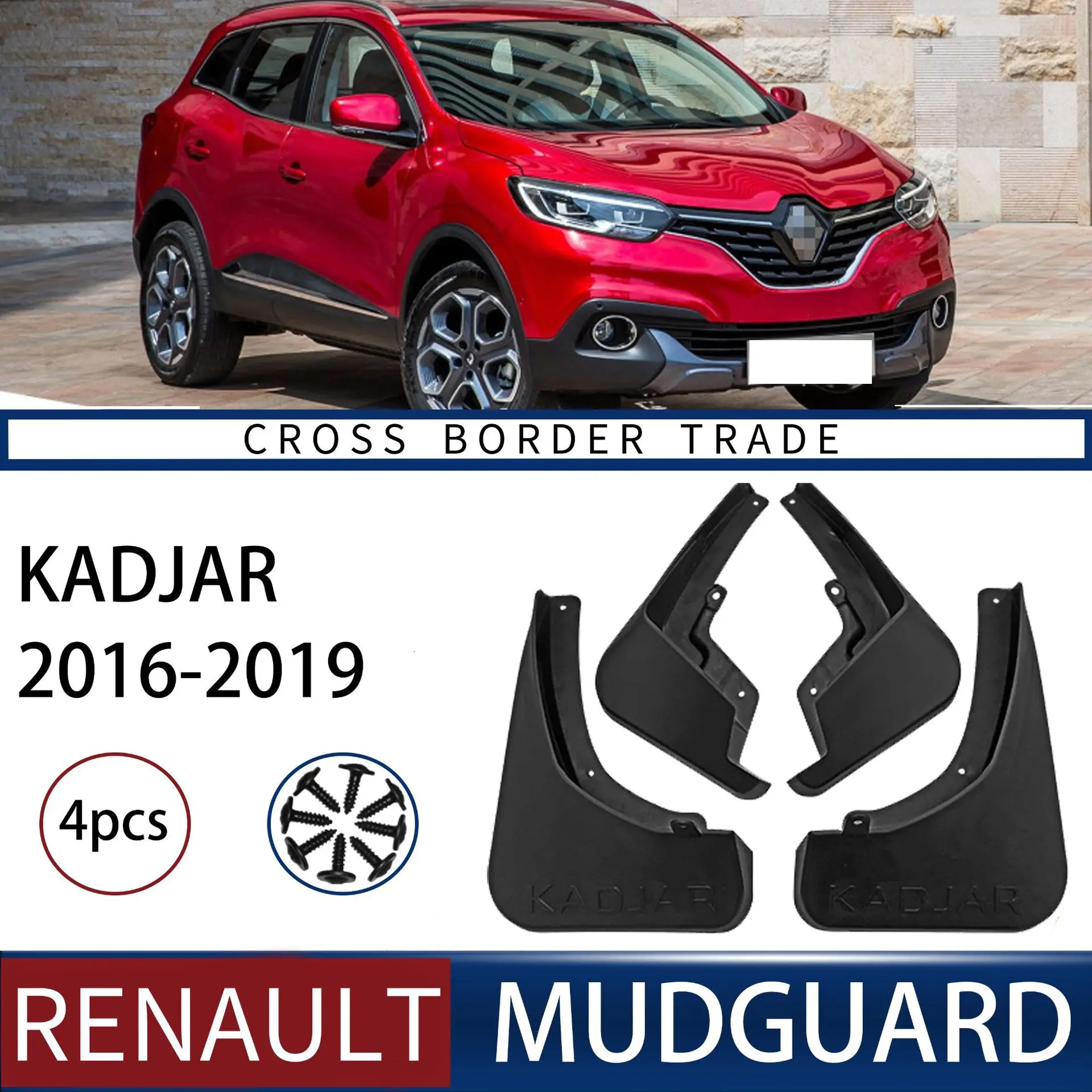 FOR Renault Kadjar 2016 17 18 19 Car Molded Mud Flaps Splash Guards Mudguards Front Rear Styling Front Rear Car Accessories