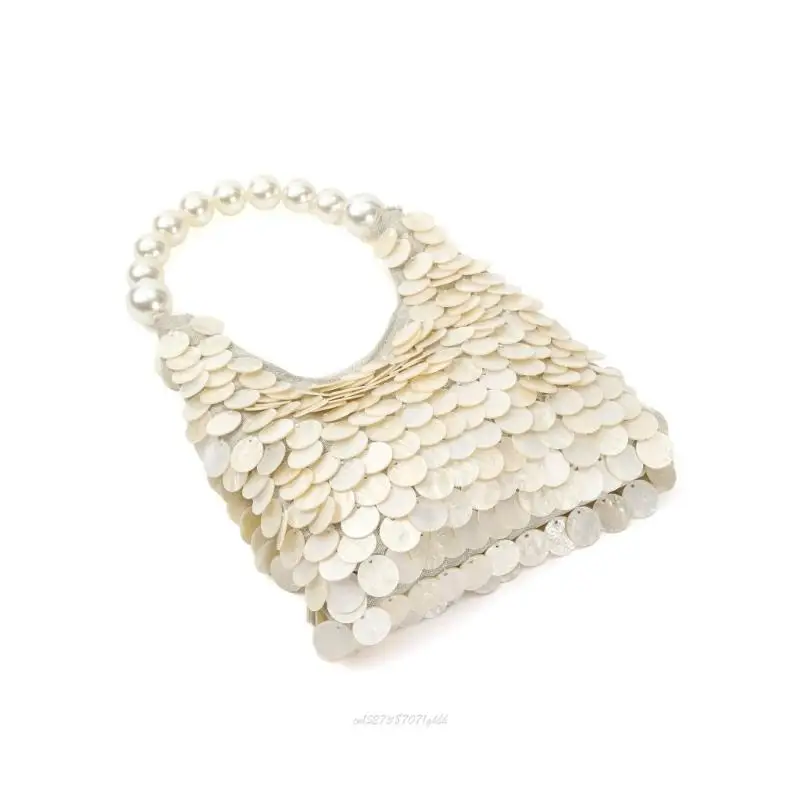 X5XA Sequins Clutches Evening Bags Retro Elegant Shells Purse Trendy Purse Handbag