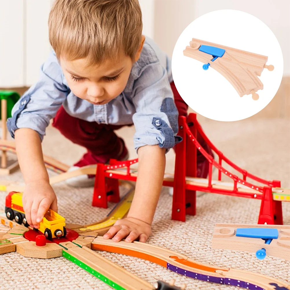 

2 Pcs Apparel Track Accessories Train Party Favors Plastic Connectors for Wooden Toys Straight Supports Trains Switch