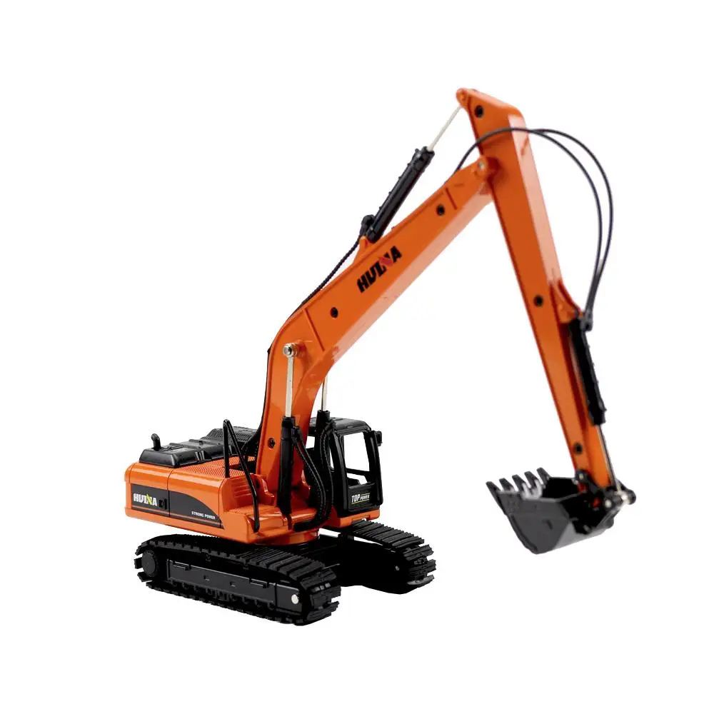 1/50 Scale Static  Alloy Long-Arm Excavator Model Huina 1722 Die-cast For Over 8-year-Old Children Gift Open-Window Packing Box