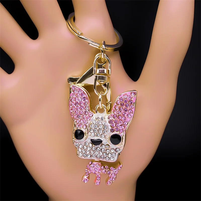 Animal Dog Chihuahua Keyring Holder Rhinestone Alloy Pet Lover Handbag Purse Keychain Car Bag Accessories Jewelry llavero