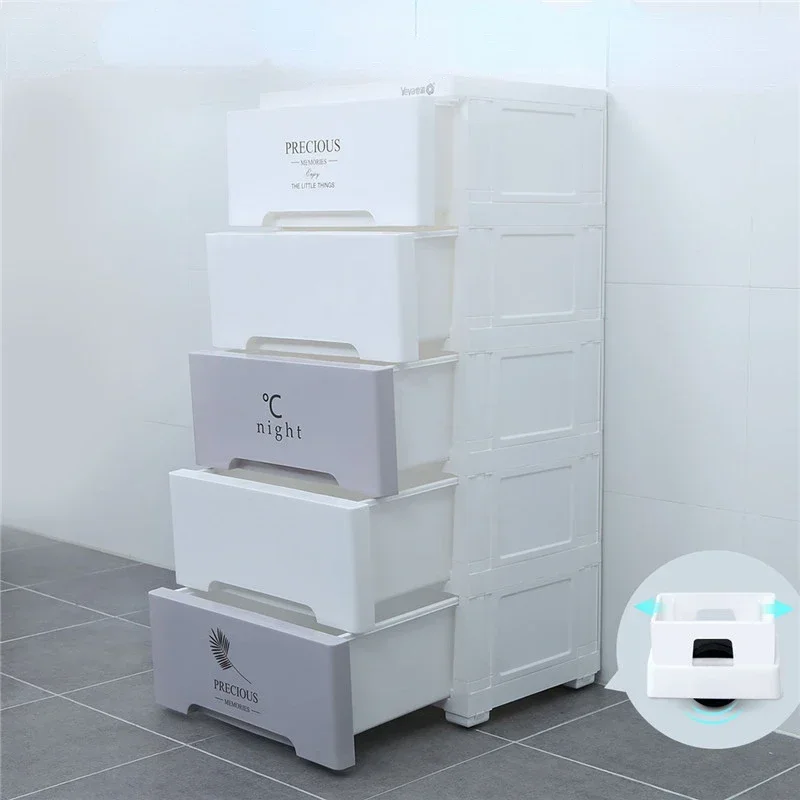 Large Box Big Capacity:Clothes Organizer Multi-layer Drawer Storage Boxes Mobile Pulley Storages Tasteless Construction