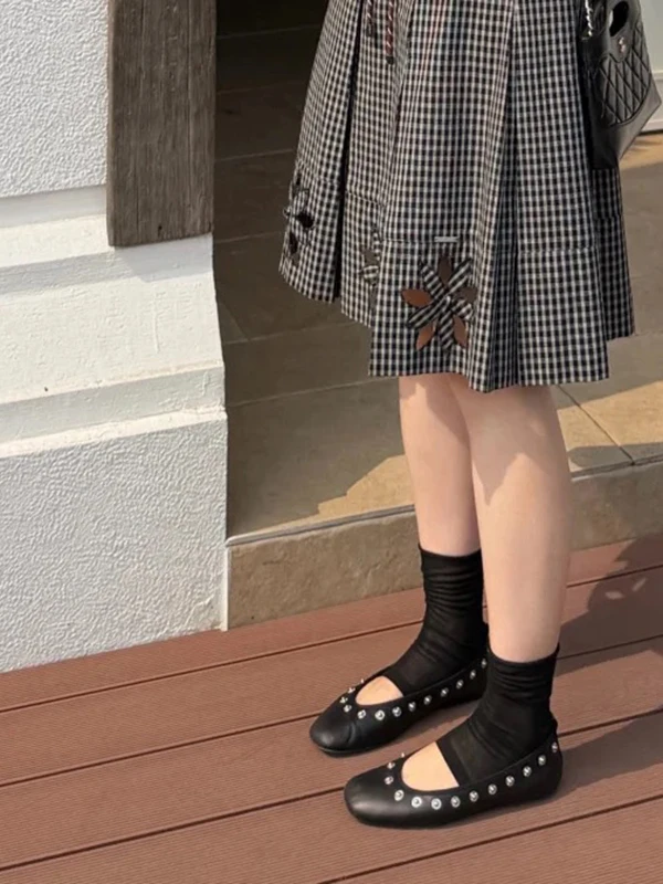 soft-bottom-ballet-flat-shoes-women's-slip-on-round-toe-genuine-leather-fashion-mary-janes-rivet-decor-casual-summer-flats