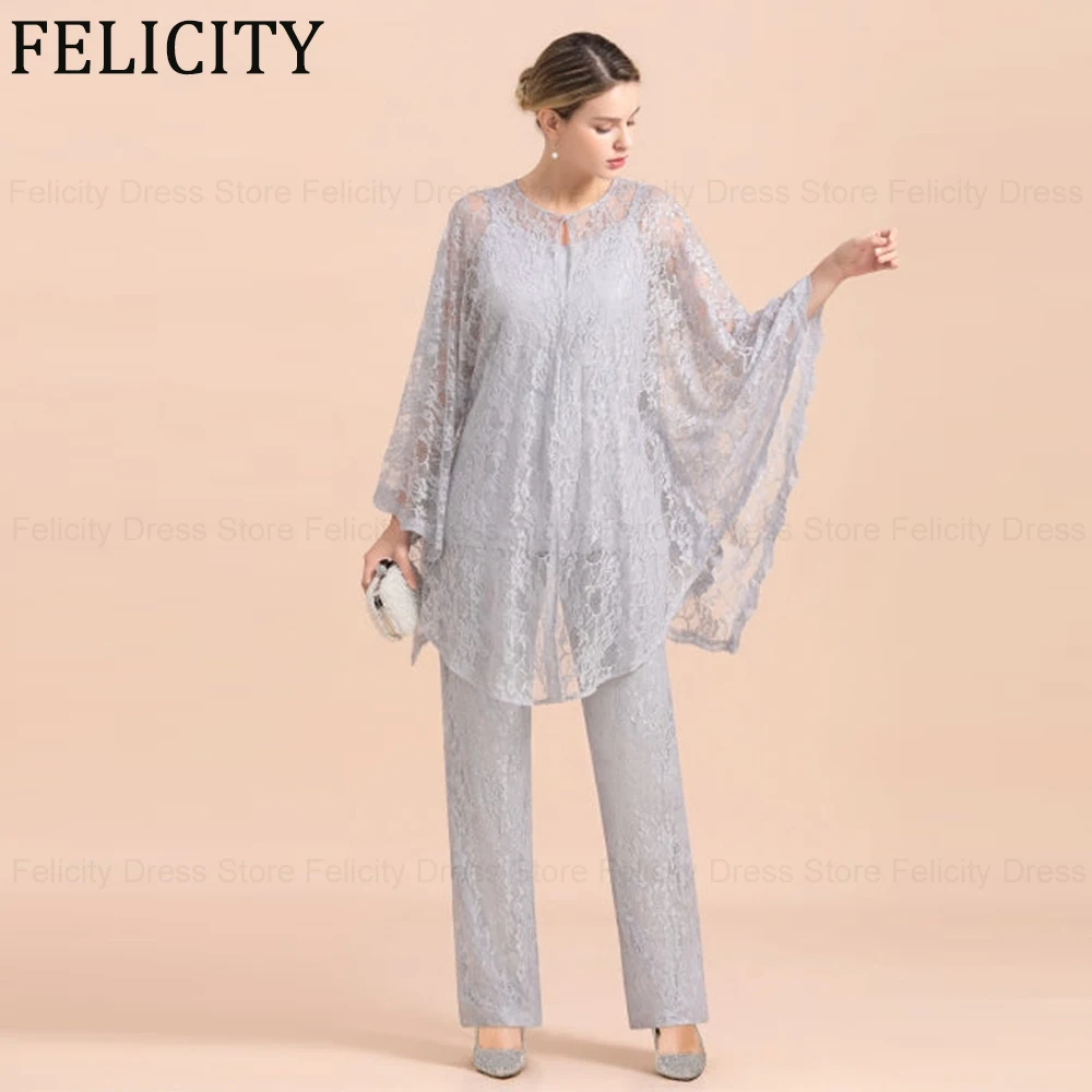 FELICITY-Mono de encaje de dos piezas para madre de la novia, vestidos elegantes para invitados de boda, traje largo para fiesta de noche, 2024