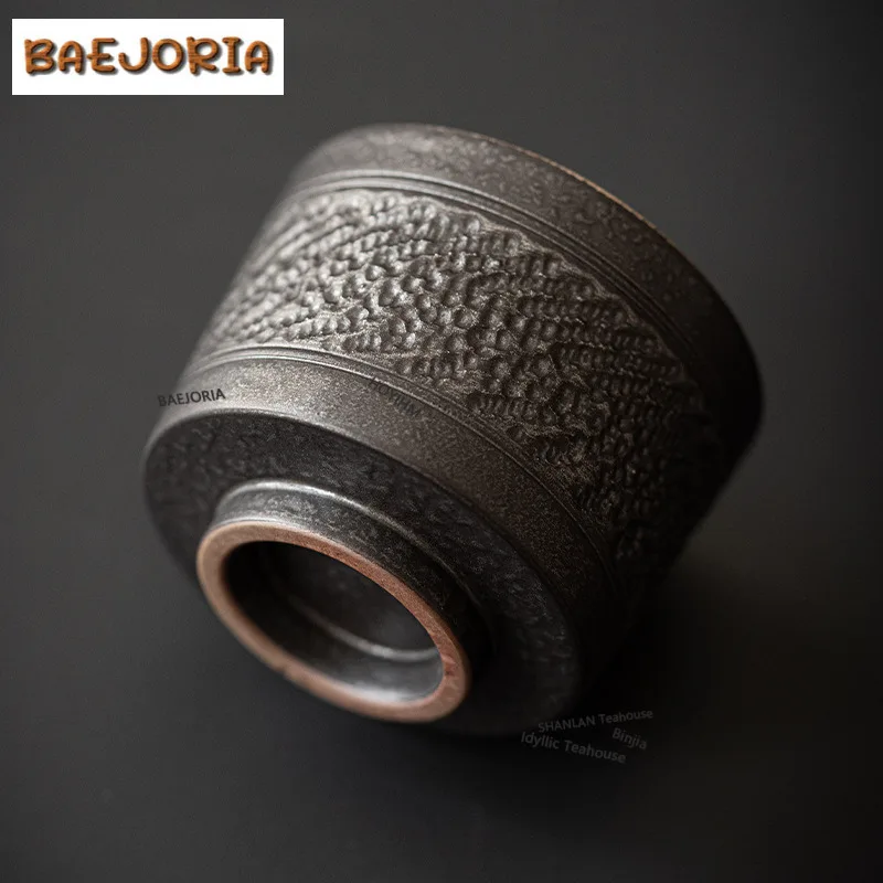 

Black Ceramic Teacup Traditional Tea Bowl Single Cups Tea-tasting Fragrance Cup Chazhan Master Cups Teaset Supplies Decoration