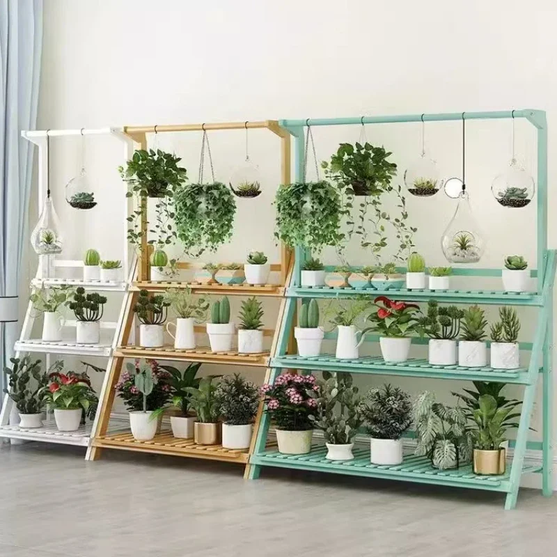 Indoor Bamboo Plant Stand Flowerpot Shelf Outdoor Multi-Functional Display Shelf Storage Rack Garden Furniture 2 3 4 Tier