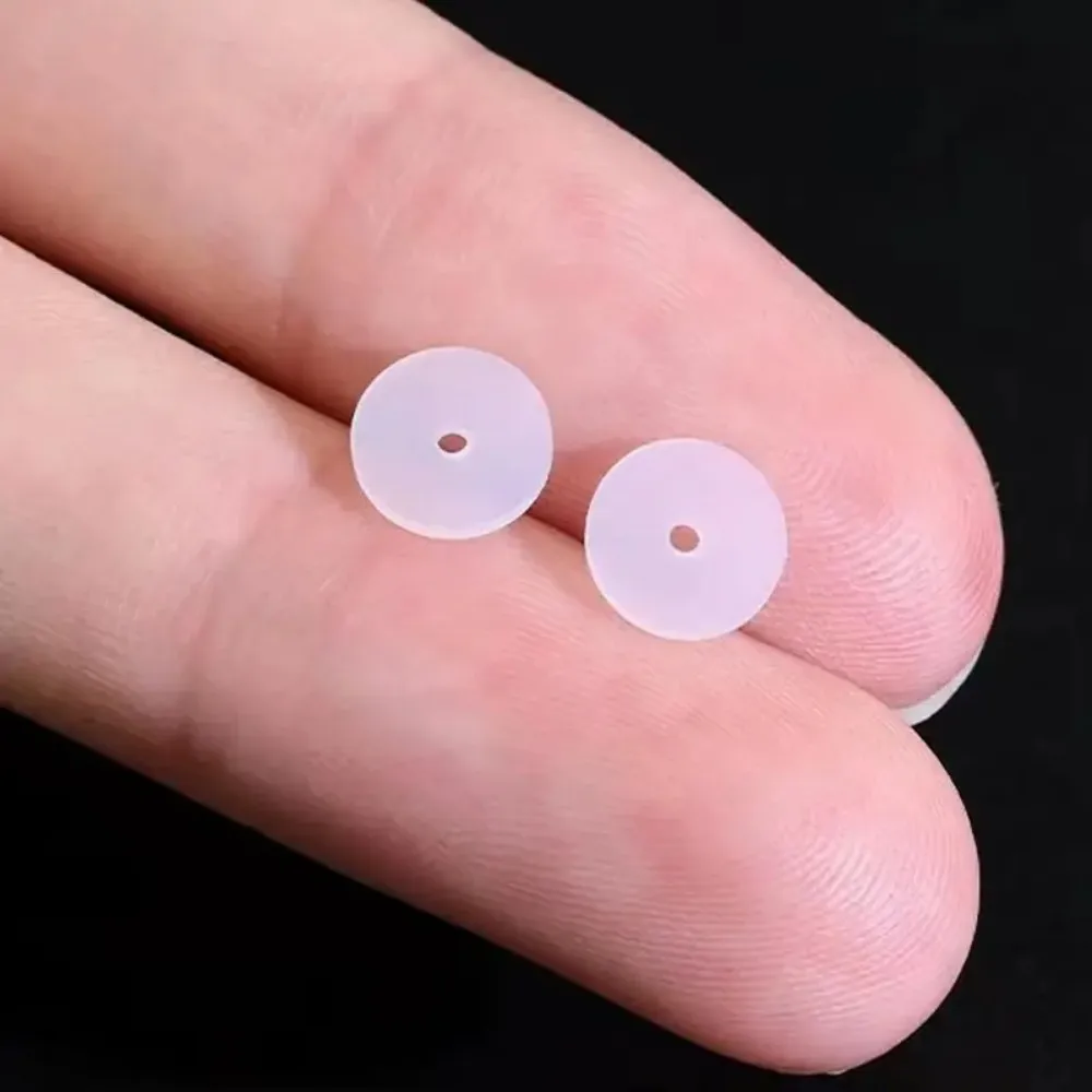 100Pcs Clear Silicone Earring Backs Hypoallergenic 7mm Stabilizing Pads Non-Pull Healing Discs Unscented Earlobe Cushions Y2K