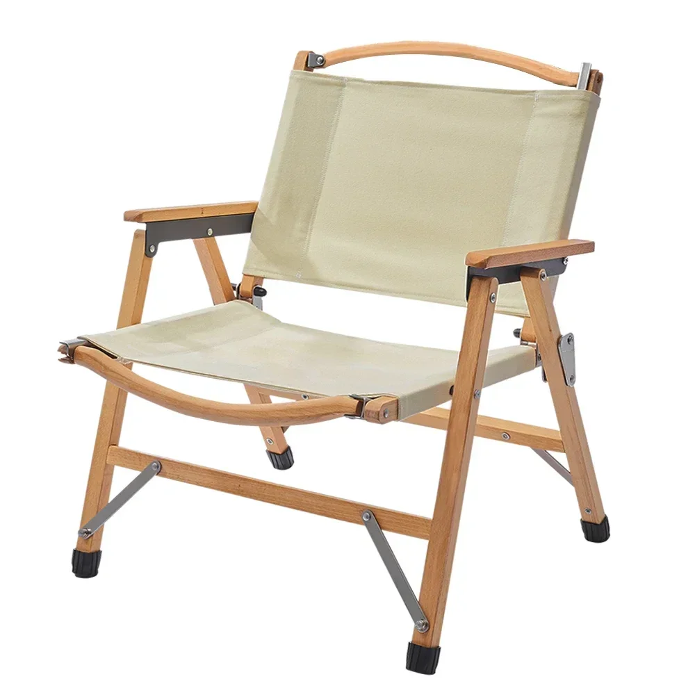 

Detachable Popular Outdoor Furniture Portable Beach Beech Folding Picnic Camping Wooden Canvas Kermit Chair