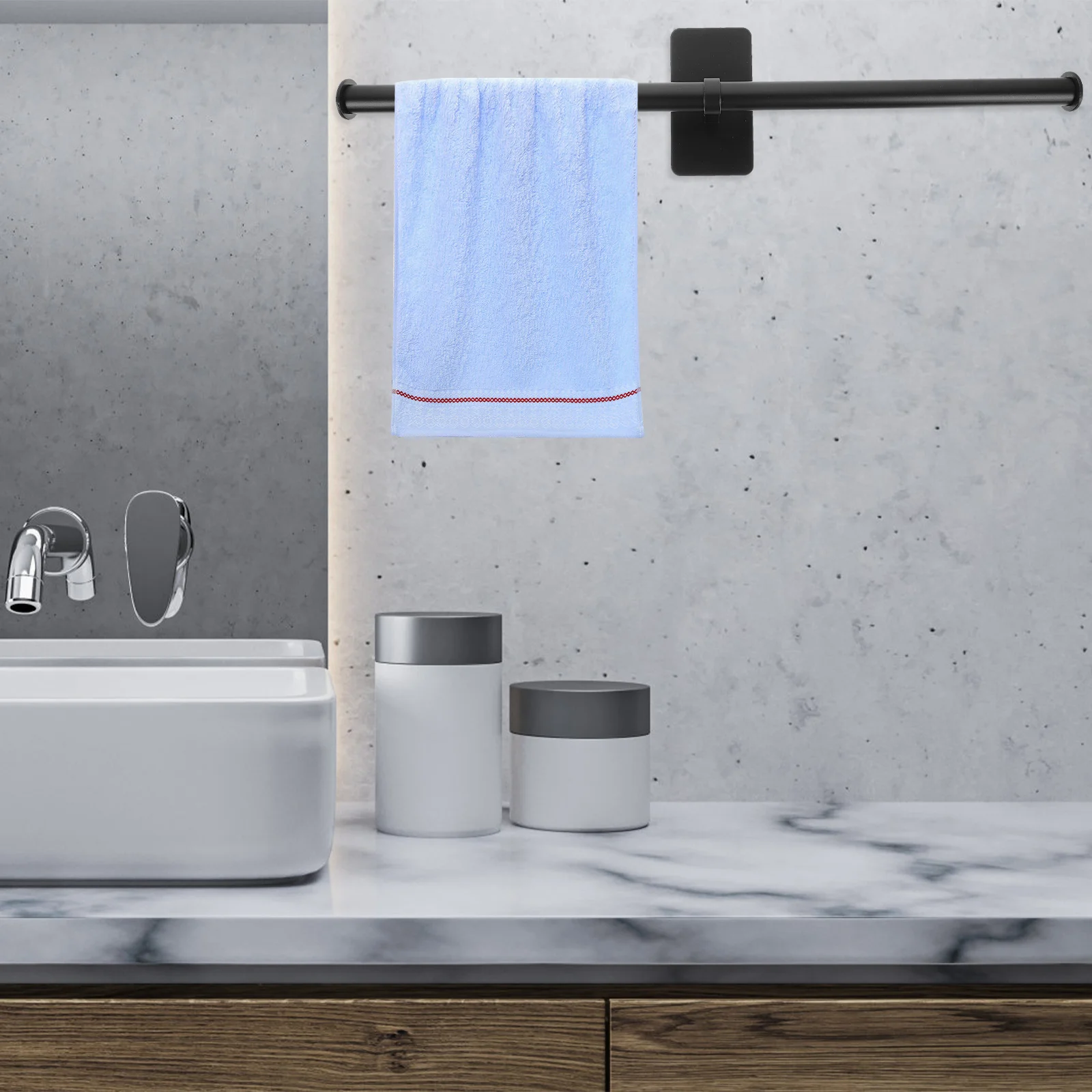 

1 set 1 Set Aluminum Alloy Wall Mounted Rack For Bathroom Kitchen Balcony Rack For Towel No Drill Towel Holder Organizer